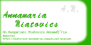 annamaria miatovics business card